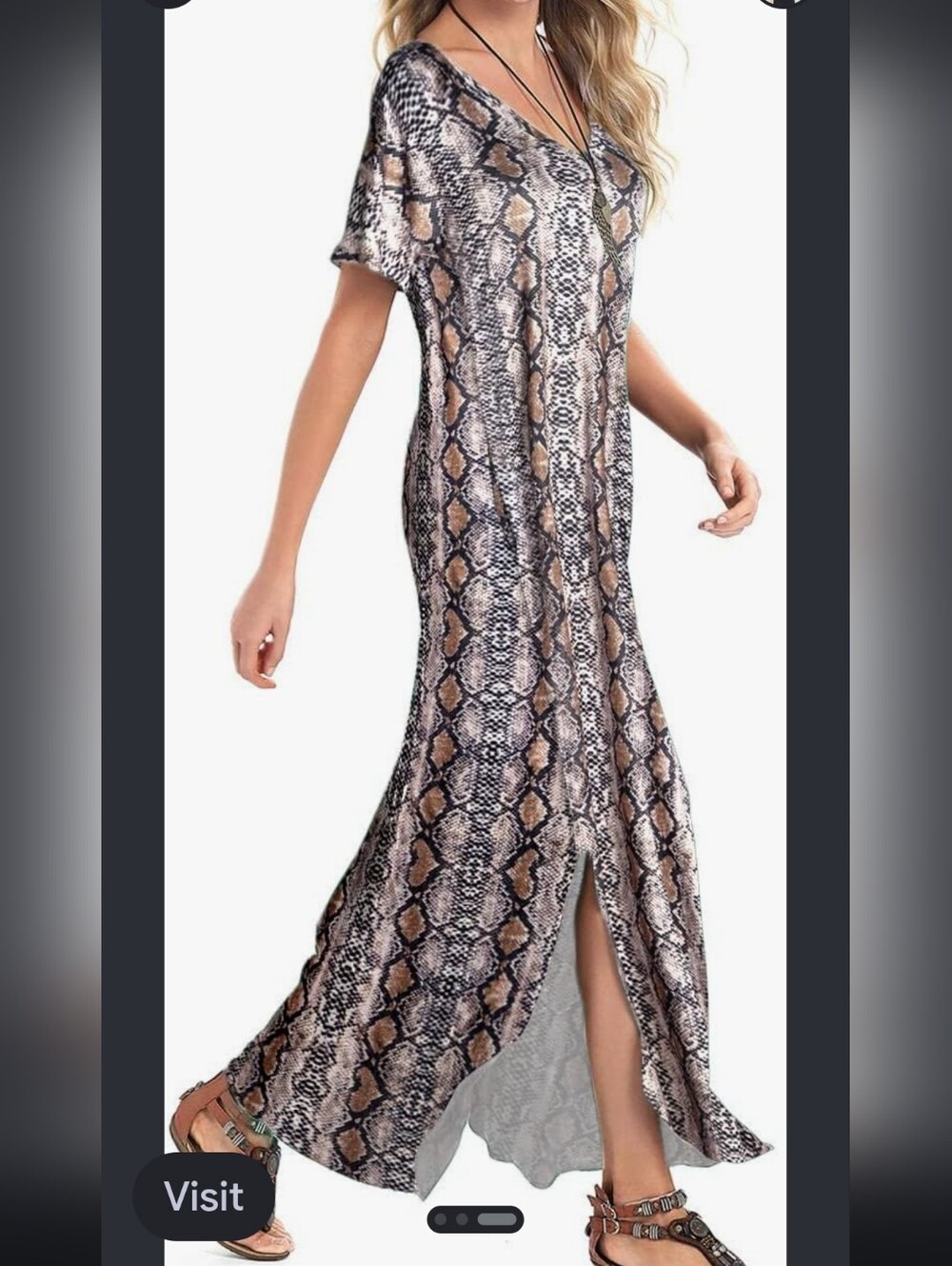 Snakeskin Print Maxi Dress Stretchy NWT Size XS Fits S Med Too Very Stretcy